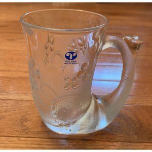 Toyo Glass Horn Coffee Mug Cup With Handle Vintage Made in Japan Floral